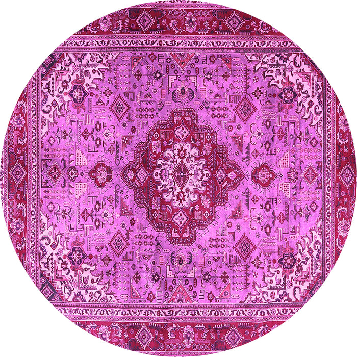 Round Persian Pink Traditional Rug, tr3801pnk