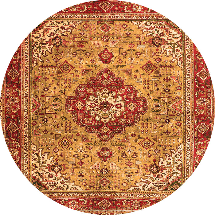 Square Persian Orange Traditional Rug, tr3801org