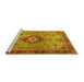 Sideview of Machine Washable Persian Yellow Traditional Rug, wshtr3801yw