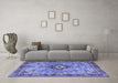 Machine Washable Persian Blue Traditional Rug in a Living Room, wshtr3801blu