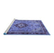 Sideview of Machine Washable Persian Blue Traditional Rug, wshtr3801blu