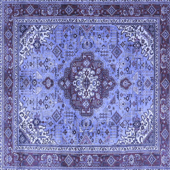 Square Persian Blue Traditional Rug, tr3801blu