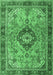 Machine Washable Persian Emerald Green Traditional Area Rugs, wshtr3801emgrn