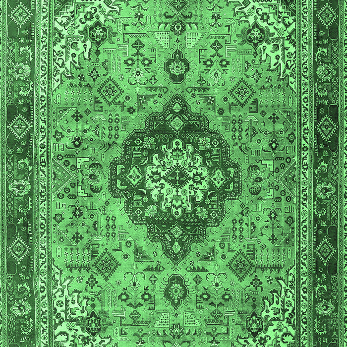 Machine Washable Persian Emerald Green Traditional Area Rugs, wshtr3801emgrn