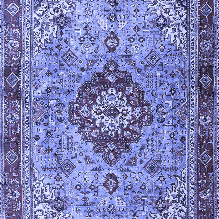Machine Washable Persian Blue Traditional Rug, wshtr3801blu