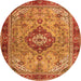 Machine Washable Persian Orange Traditional Area Rugs, wshtr3801org