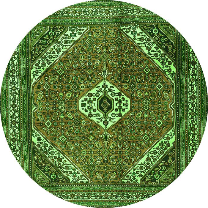 Square Persian Green Traditional Rug, tr3802grn