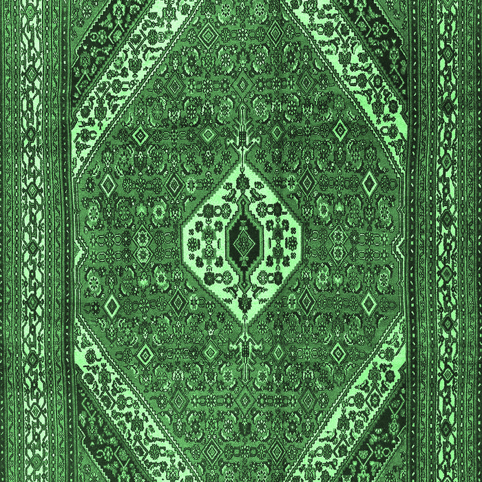 Machine Washable Persian Emerald Green Traditional Area Rugs, wshtr3802emgrn
