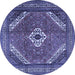 Round Persian Blue Traditional Rug, tr3802blu