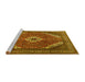 Sideview of Machine Washable Persian Yellow Traditional Rug, wshtr3802yw