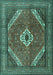 Machine Washable Persian Turquoise Traditional Area Rugs, wshtr3802turq