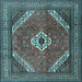 Square Persian Light Blue Traditional Rug, tr3802lblu