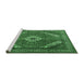 Sideview of Machine Washable Persian Emerald Green Traditional Area Rugs, wshtr3802emgrn