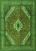 Serging Thickness of Machine Washable Persian Green Traditional Area Rugs, wshtr3802grn