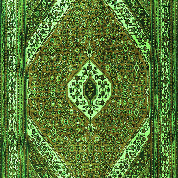 Serging Thickness of Machine Washable Persian Green Traditional Area Rugs, wshtr3802grn