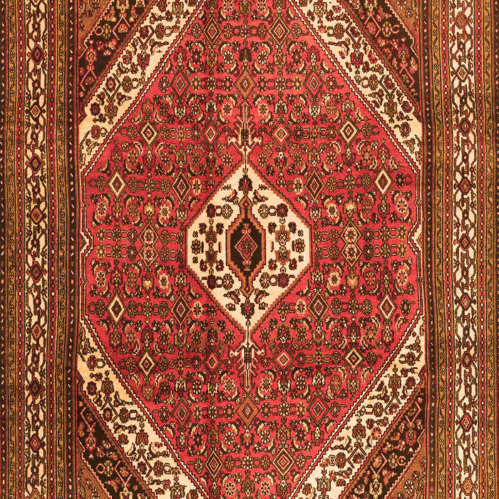 Serging Thickness of Machine Washable Persian Orange Traditional Area Rugs, wshtr3802org