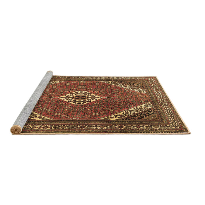 Sideview of Machine Washable Persian Brown Traditional Rug, wshtr3802brn