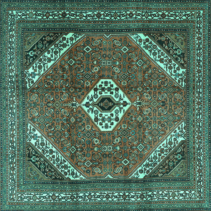 Square Persian Turquoise Traditional Rug, tr3802turq