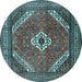 Round Persian Light Blue Traditional Rug, tr3802lblu