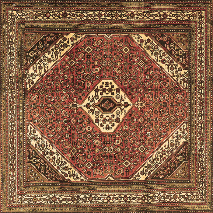 Square Persian Brown Traditional Rug, tr3802brn
