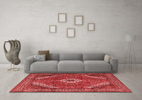 Machine Washable Persian Red Traditional Rug, wshtr3802red