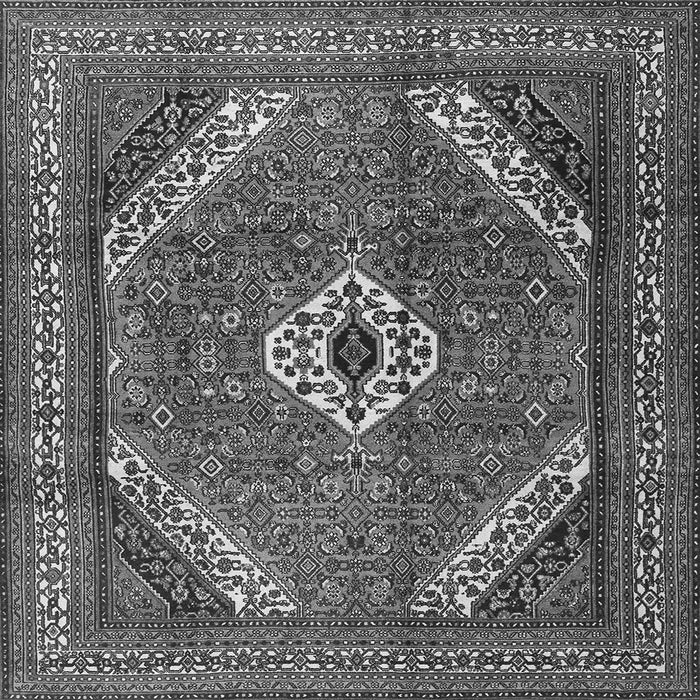 Round Machine Washable Persian Gray Traditional Rug, wshtr3802gry