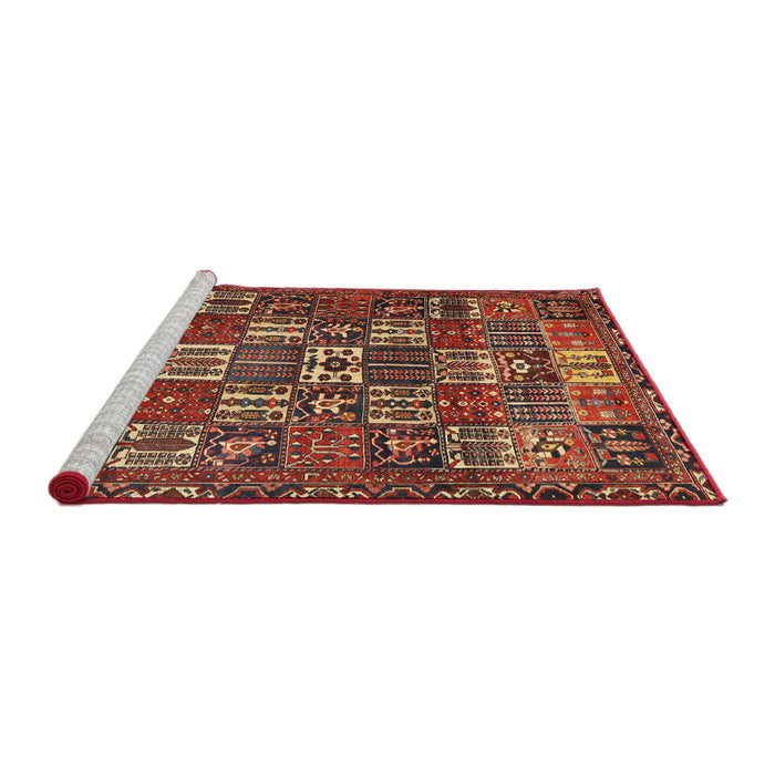 Sideview of Machine Washable Traditional Tomato Red Rug, wshtr3803