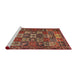 Sideview of Machine Washable Traditional Tomato Red Rug, wshtr3803