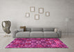 Machine Washable Persian Pink Traditional Rug in a Living Room, wshtr3803pnk