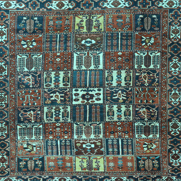 Square Machine Washable Persian Light Blue Traditional Rug, wshtr3803lblu