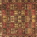 Square Persian Brown Traditional Rug, tr3803brn
