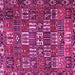 Square Machine Washable Persian Pink Traditional Rug, wshtr3803pnk