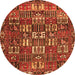 Square Persian Orange Traditional Rug, tr3803org