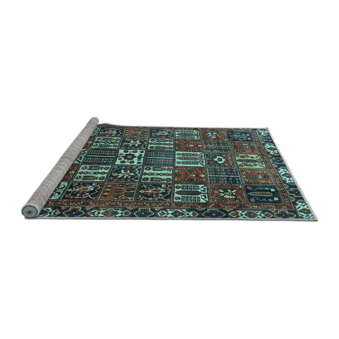 Sideview of Machine Washable Persian Light Blue Traditional Rug, wshtr3803lblu