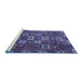 Sideview of Machine Washable Persian Blue Traditional Rug, wshtr3803blu