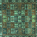 Square Persian Turquoise Traditional Rug, tr3803turq