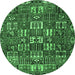 Round Persian Emerald Green Traditional Rug, tr3803emgrn