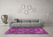 Machine Washable Persian Purple Traditional Area Rugs in a Living Room, wshtr3803pur