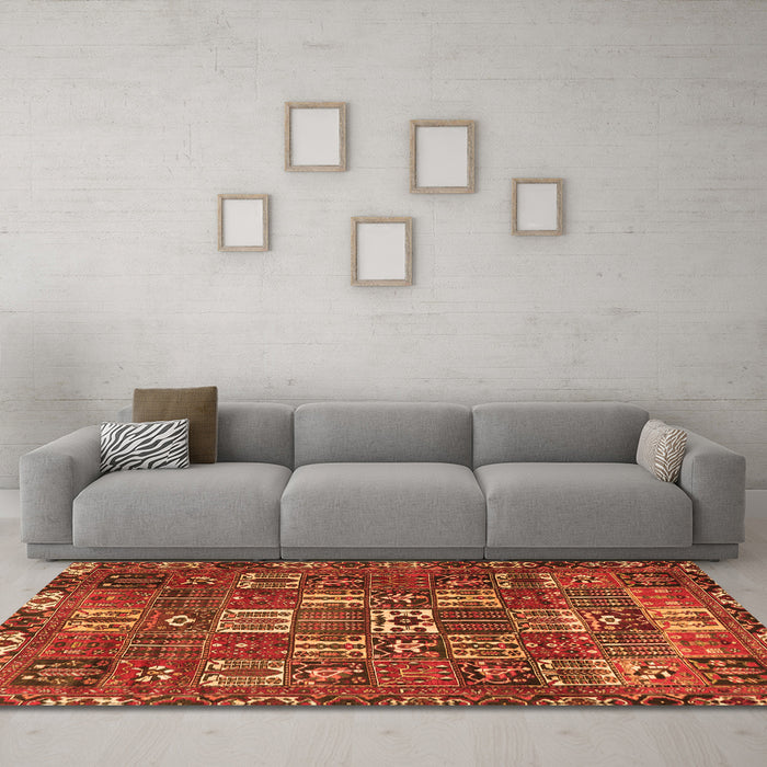 Machine Washable Persian Orange Traditional Area Rugs in a Living Room, wshtr3803org