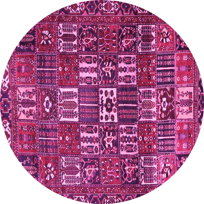 Round Persian Pink Traditional Rug, tr3803pnk