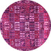 Round Persian Pink Traditional Rug, tr3803pnk