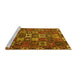 Sideview of Machine Washable Persian Yellow Traditional Rug, wshtr3803yw