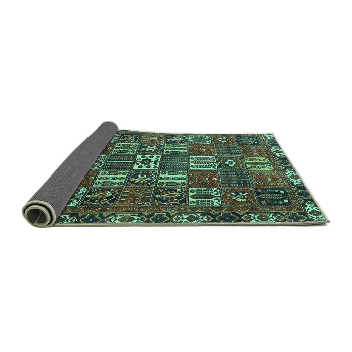 Sideview of Persian Turquoise Traditional Rug, tr3803turq