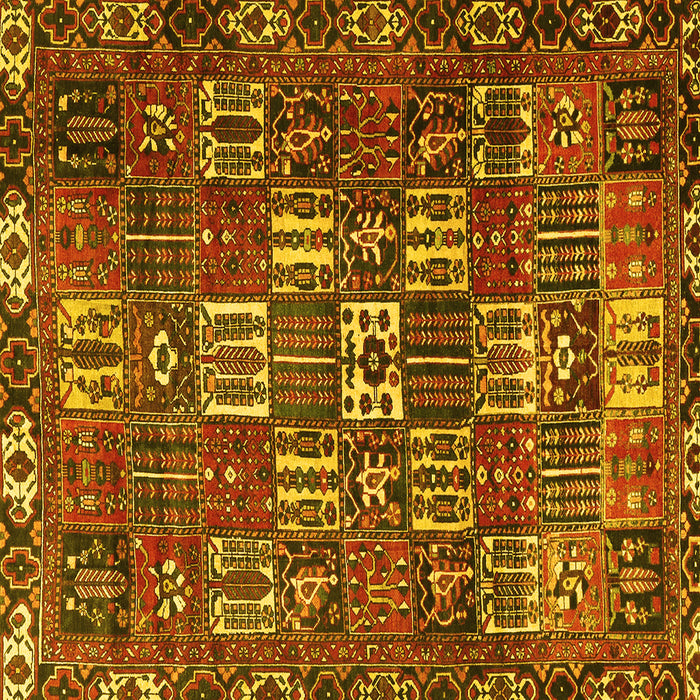 Square Persian Yellow Traditional Rug, tr3803yw