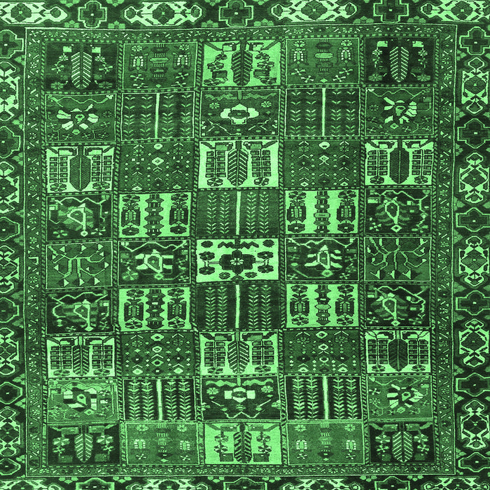 Square Persian Emerald Green Traditional Rug, tr3803emgrn