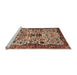 Sideview of Machine Washable Traditional Saffron Red Rug, wshtr3804