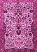 Machine Washable Persian Pink Traditional Rug, wshtr3804pnk