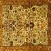 Square Persian Yellow Traditional Rug, tr3804yw