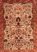 Serging Thickness of Machine Washable Persian Orange Traditional Area Rugs, wshtr3804org