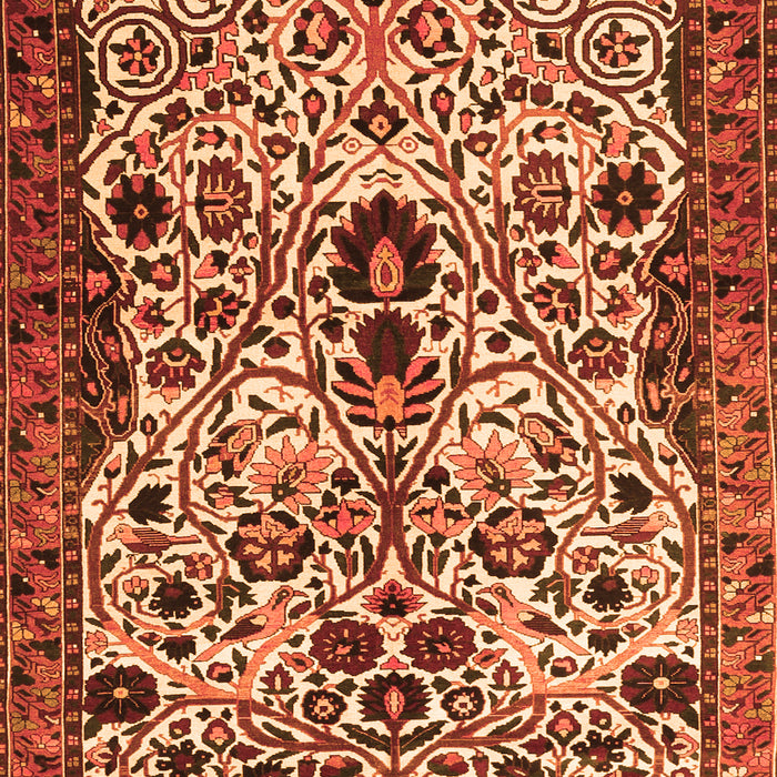 Serging Thickness of Machine Washable Persian Orange Traditional Area Rugs, wshtr3804org